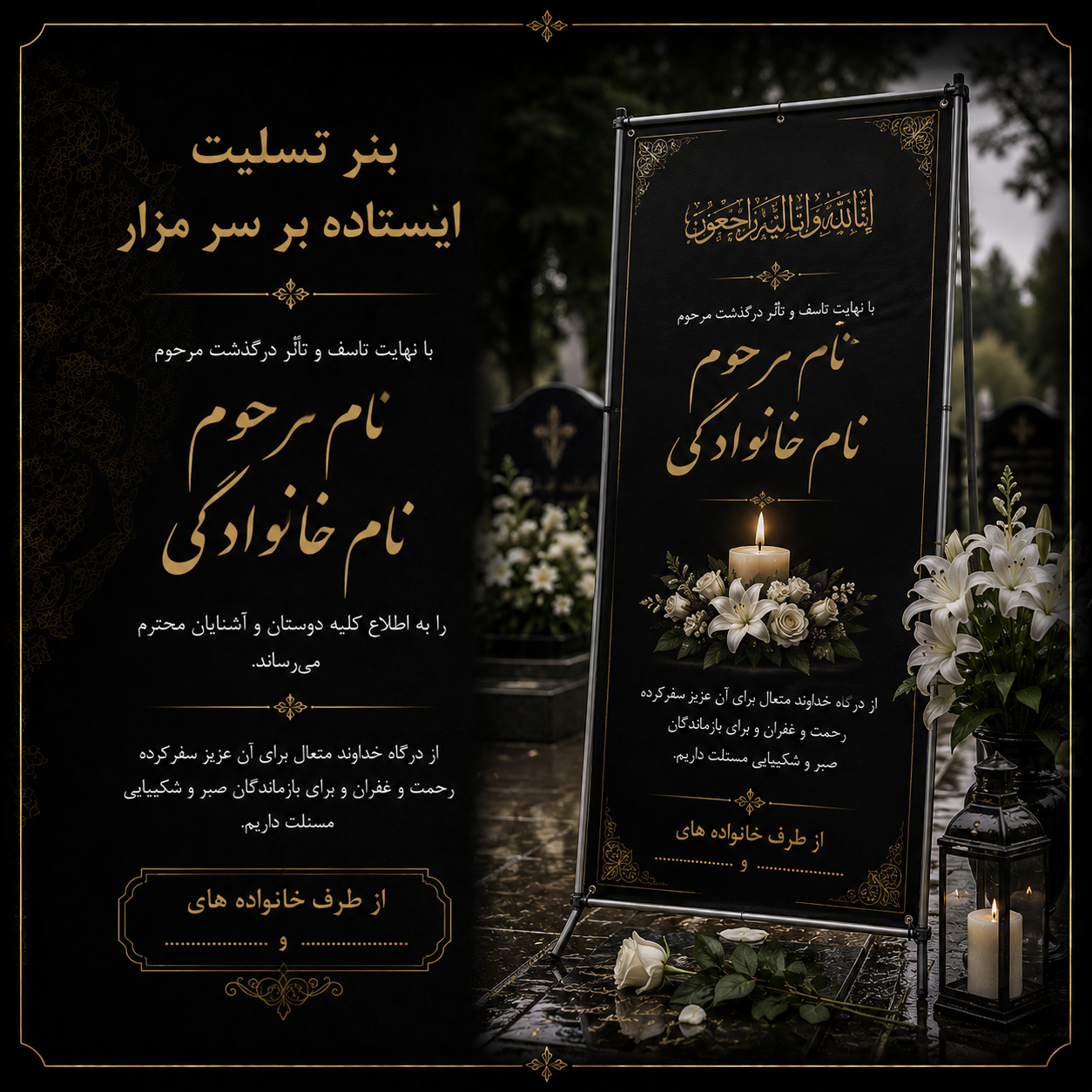 بنر تسلیت ایستاده